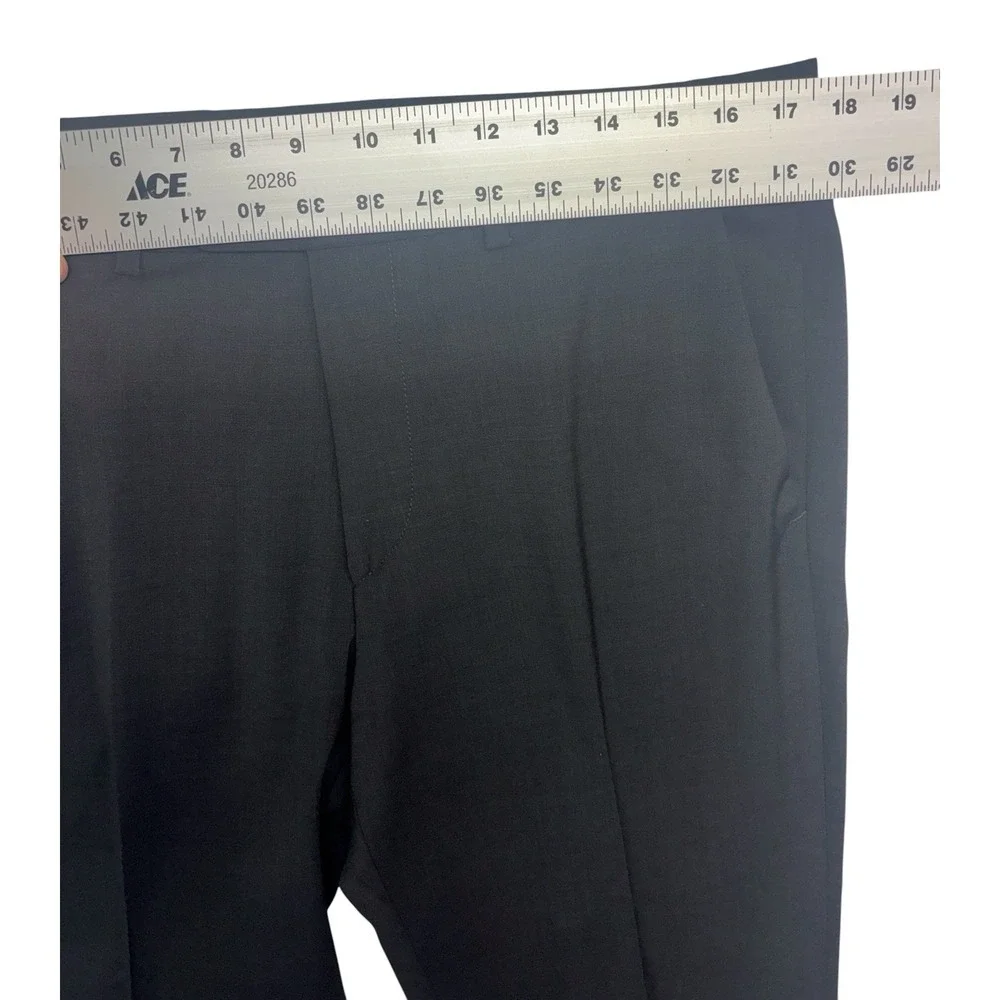 Walbusch 52 42R 35x32 Charcoal 2pc Pant Suit Slim Marzotto Wool Italian Fabric